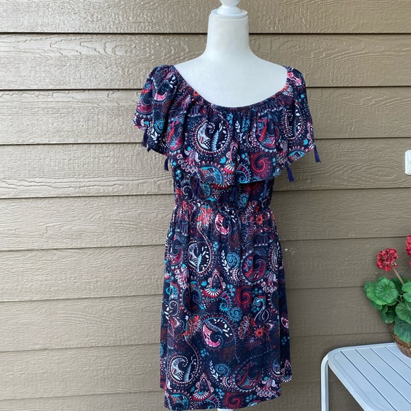 Charming Charlie’s Off Shoulder Mini Women’s Summer Dress, size L - Picture 6 of 12
